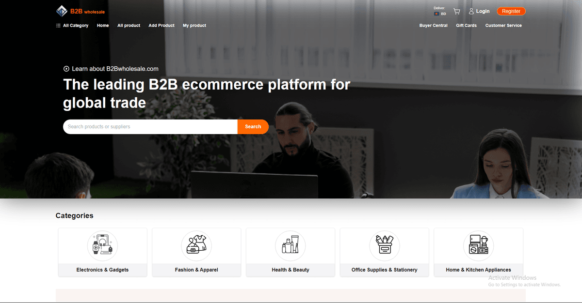 B2B Wholesale Market Screenshot